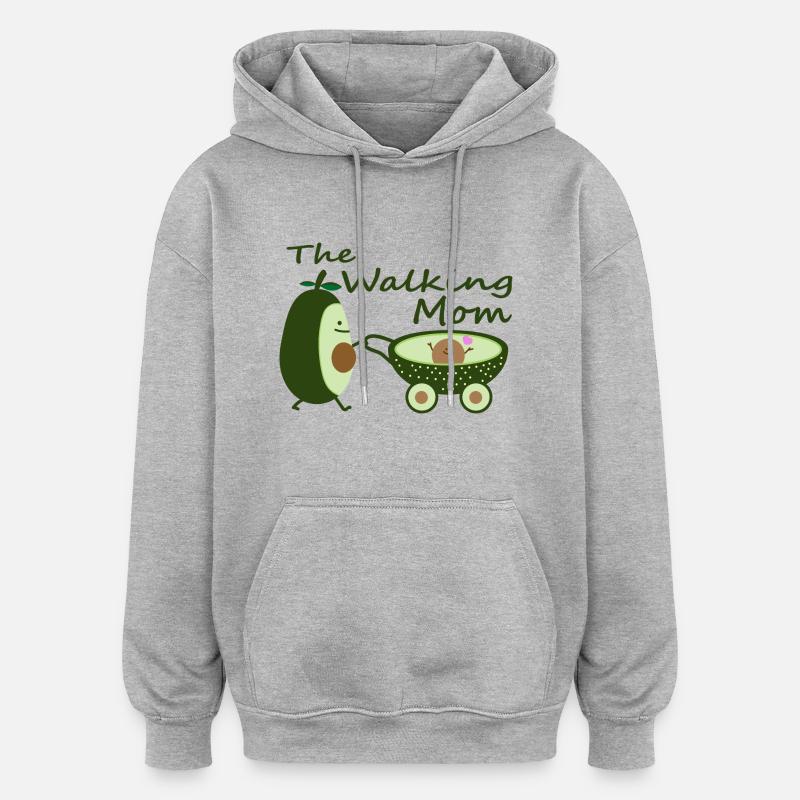 Avocado als Walking Mom - Oversized Unisex Hoodie - Grau meliert