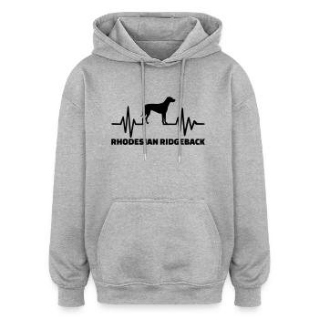 Rhodesian Ridgeback - Sweat à capuche oversize unisexe - gris chiné - Devant - Noah (186cm)