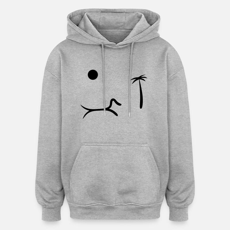 Dackel Sommerurlaub - Oversized Unisex Hoodie - Grau meliert