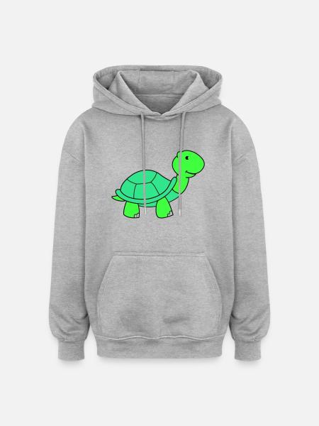 turtle - Oversized Unisex Hoodie - heather grey