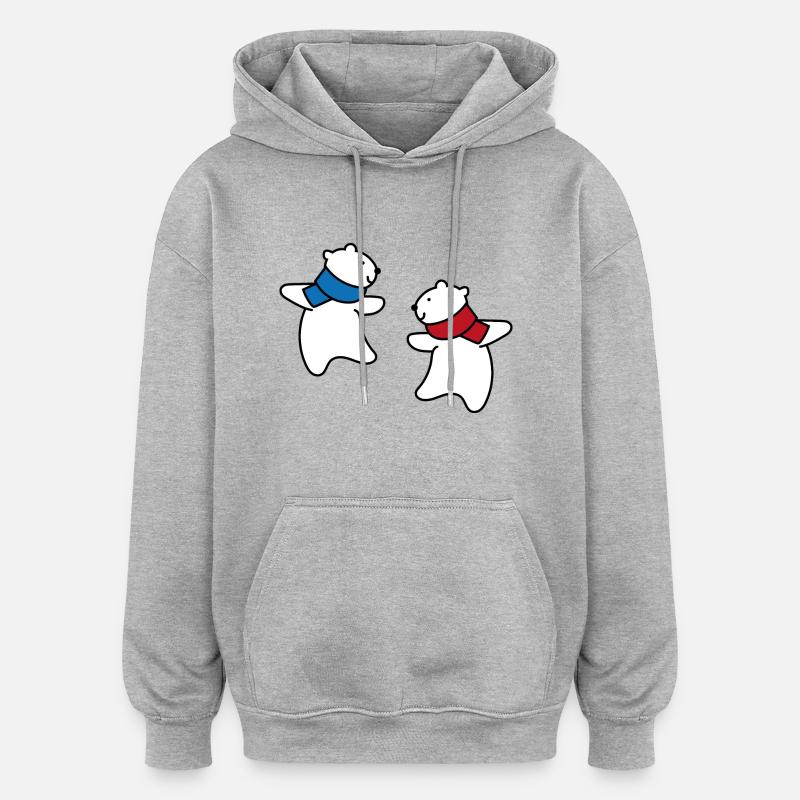 Die Eisbären kommen - Oversized Unisex Hoodie - Grau meliert