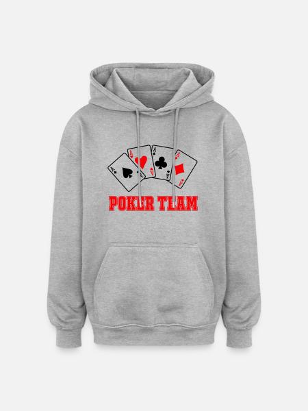 Poker Team - Oversized Unisex Hoodie - heather grey