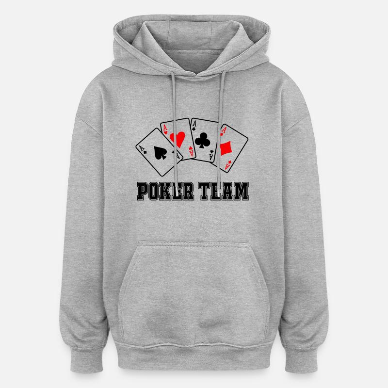 Équipe de poker - Sweat à capuche oversize unisexe - gris chiné