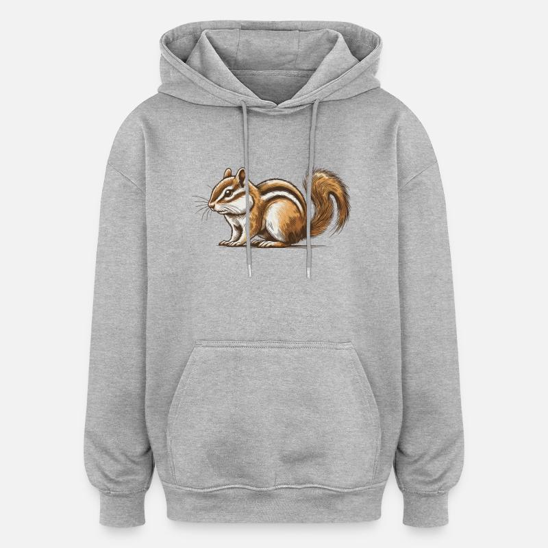 Tamia - Sweat à capuche oversize unisexe - gris chiné