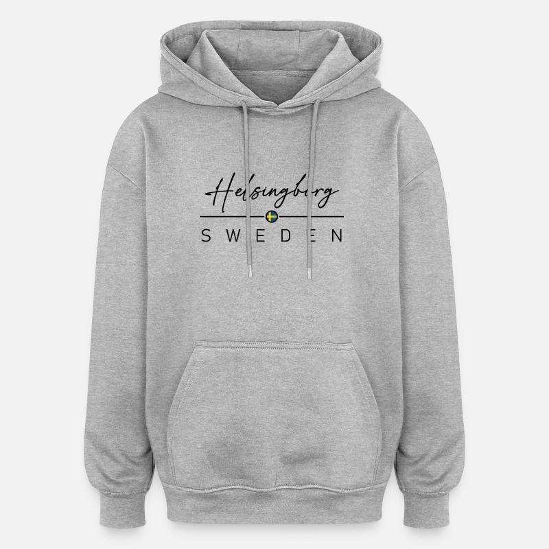 Schweden - Helsingborg - Suède - Sverige - Sweat à capuche oversize unisexe - gris chiné