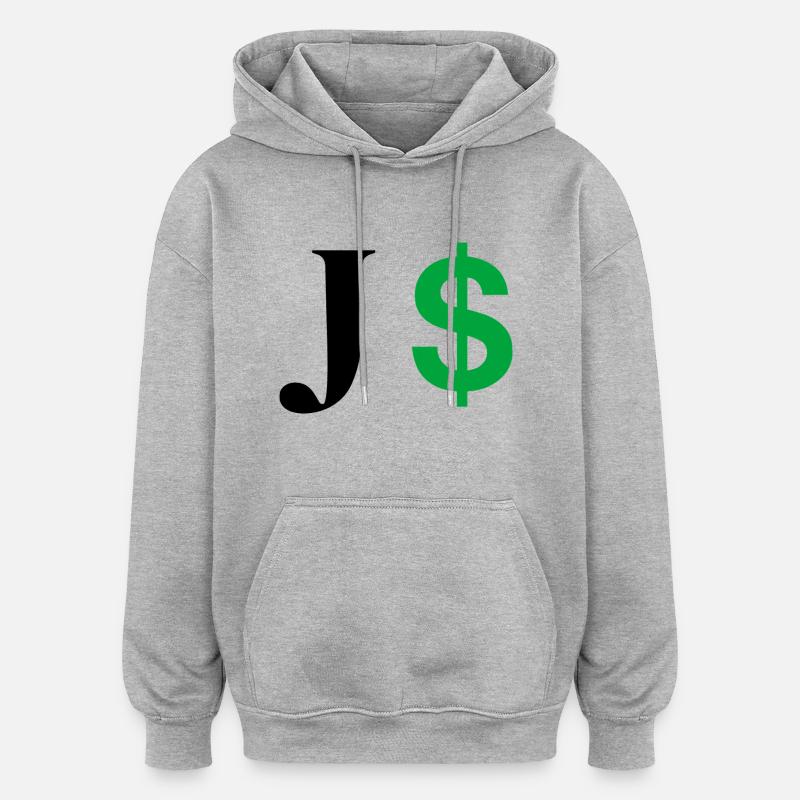 Buchstabe j Dollar - Oversized Unisex Hoodie - Grau meliert