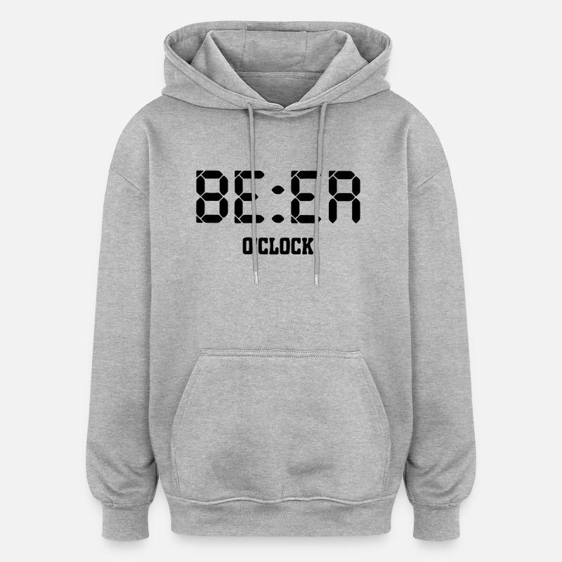 Bierzeit - Oversized Unisex Hoodie - Grau meliert
