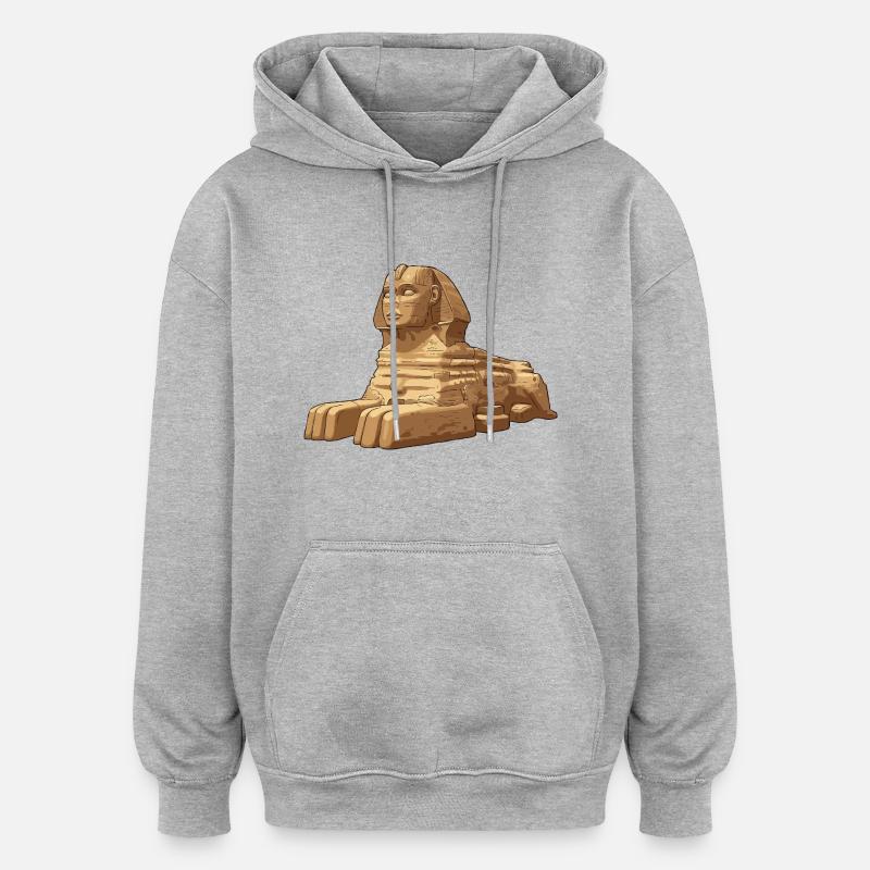 Sphinx de Gizeh - Sweat à capuche oversize unisexe - gris chiné