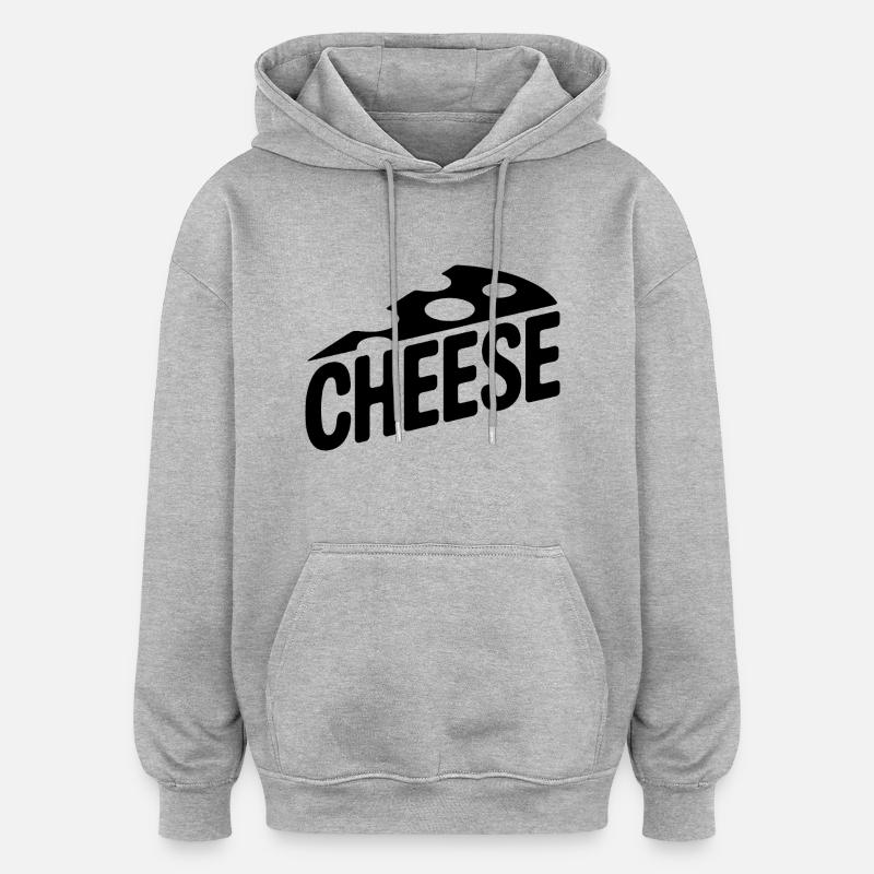 Fromage - Logo de l’aliment cool - Sweat à capuche oversize unisexe - gris chiné
