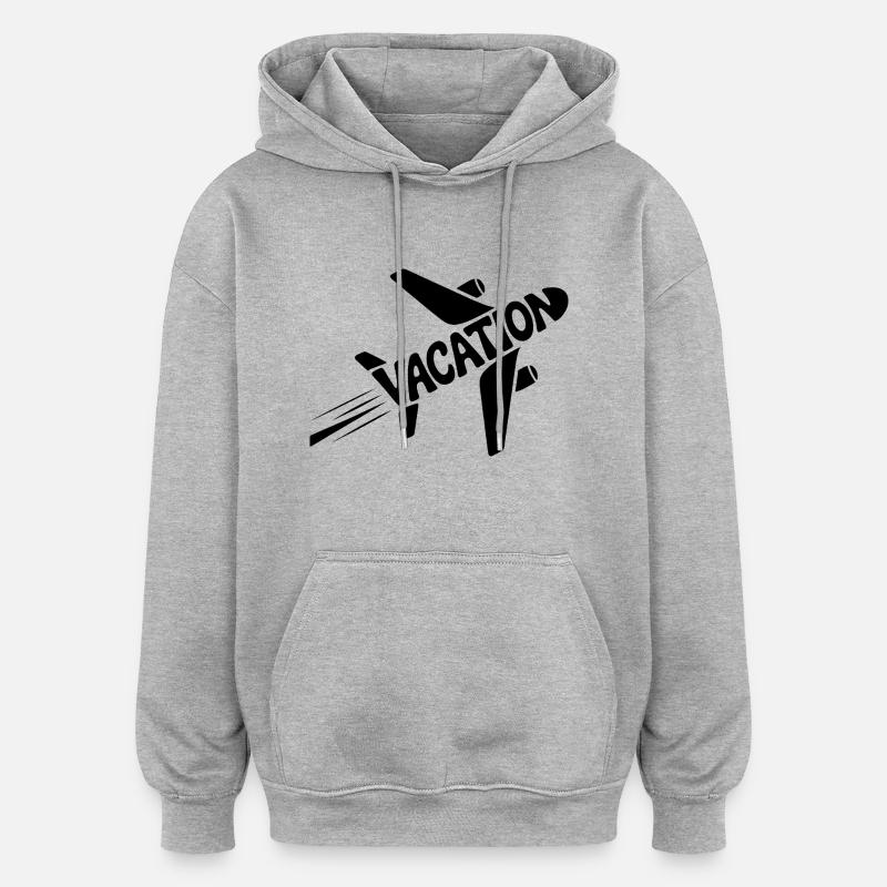 Vacances - Pictogramme de vacances cool - Sweat à capuche oversize unisexe - gris chiné