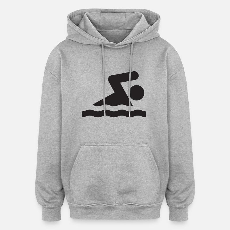 uinti - Sweat à capuche oversize unisexe - gris chiné