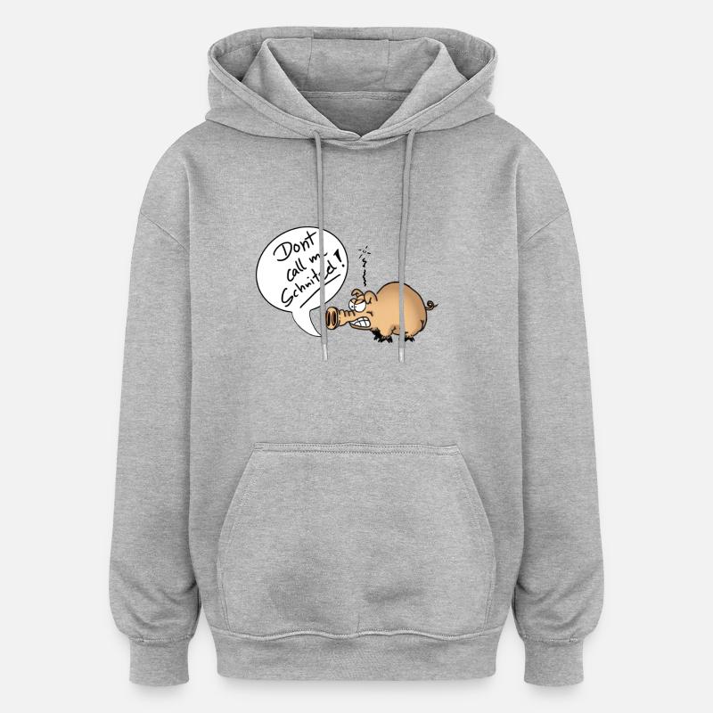 DontCallMeSchnitzel - Oversized Unisex Hoodie - Grau meliert