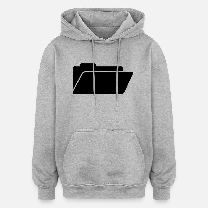 Fichier - Sweat à capuche oversize unisexe - gris chiné