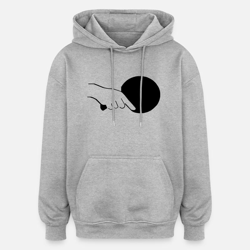 TT-Schlaeger_e - Oversized Unisex Hoodie - Grau meliert