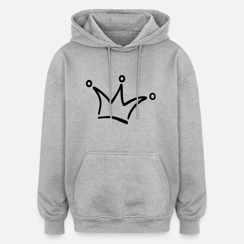 KRONE trident - Sweat à capuche oversize unisexe - gris chiné