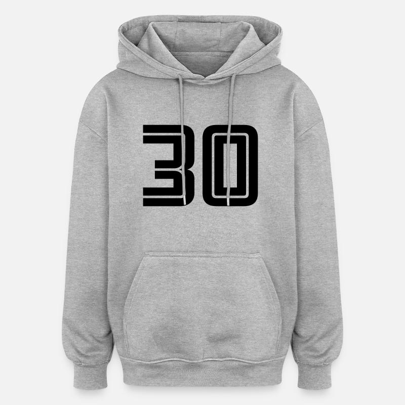 30 - Sweat à capuche oversize unisexe - gris chiné