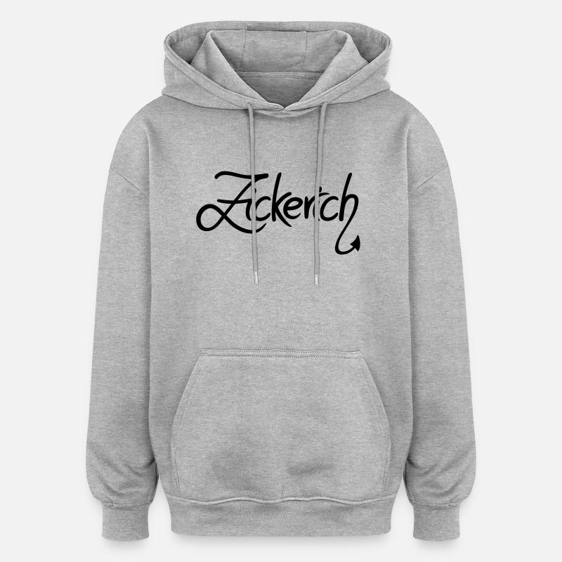 Zickerich - Oversized Unisex Hoodie - Grau meliert