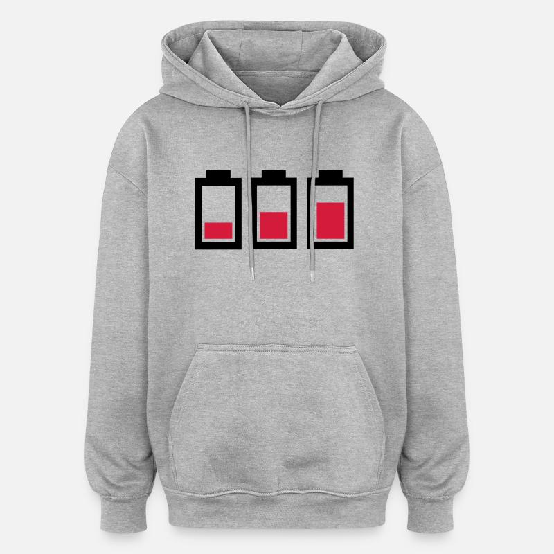 Batterie - Sweat à capuche oversize unisexe - gris chiné