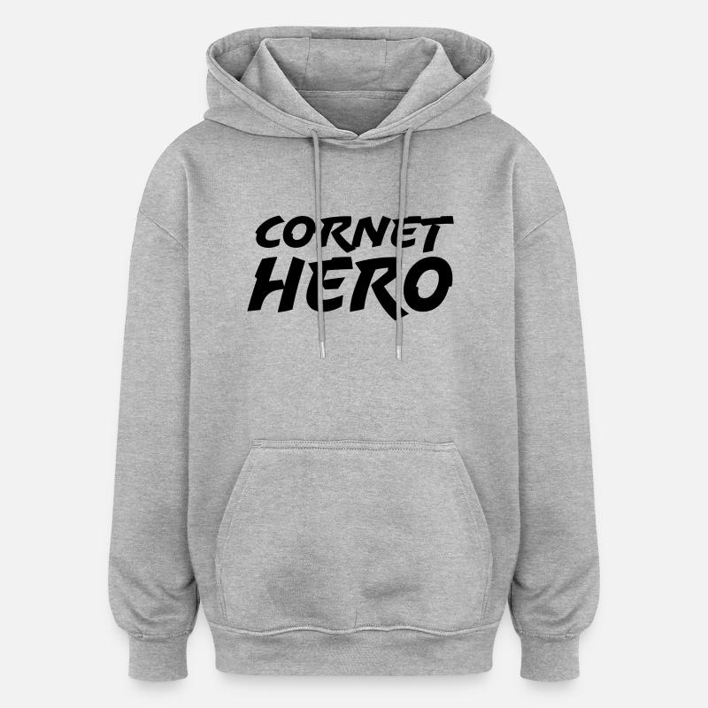 Cornet Hero - Sweat à capuche oversize unisexe - gris chiné