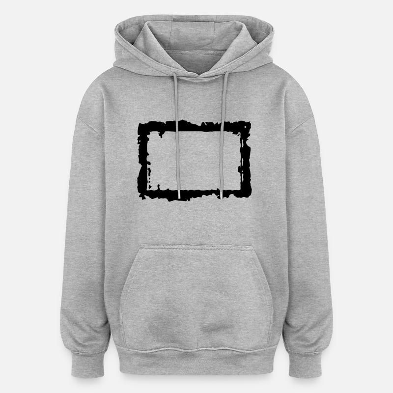 frame_4_vec_1 fr - Sweat à capuche oversize unisexe - gris chiné