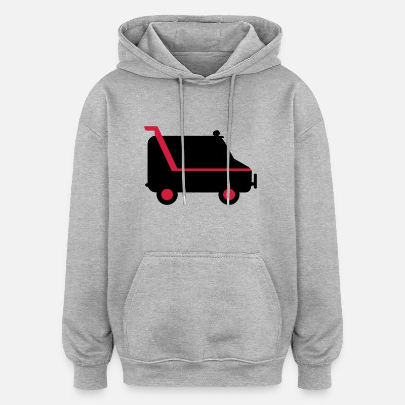 camionnette / van (2c) - Sweat à capuche oversize unisexe - gris chiné