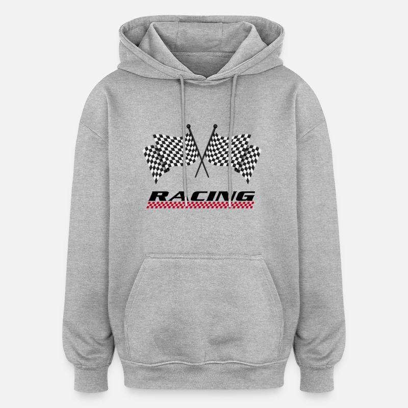 RACING - Course auto - Sweat à capuche oversize unisexe - gris chiné