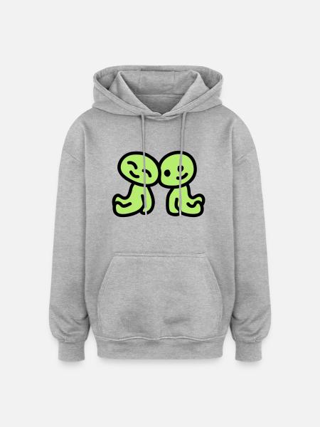 Freundschaft - verliebt - Oversized Unisex Hoodie - Grau meliert