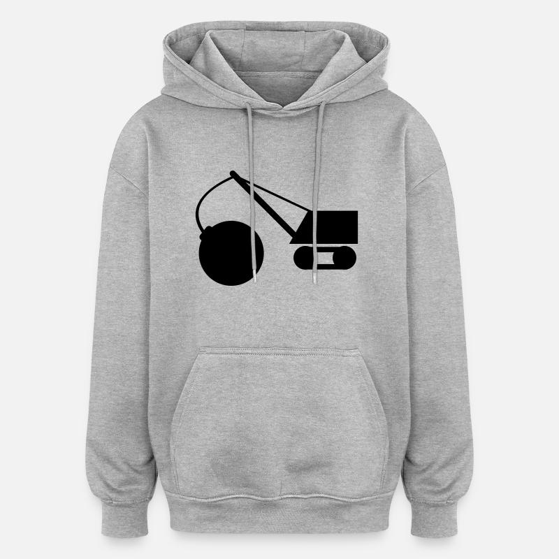 abrissbirne_1c - Sweat à capuche oversize unisexe - gris chiné