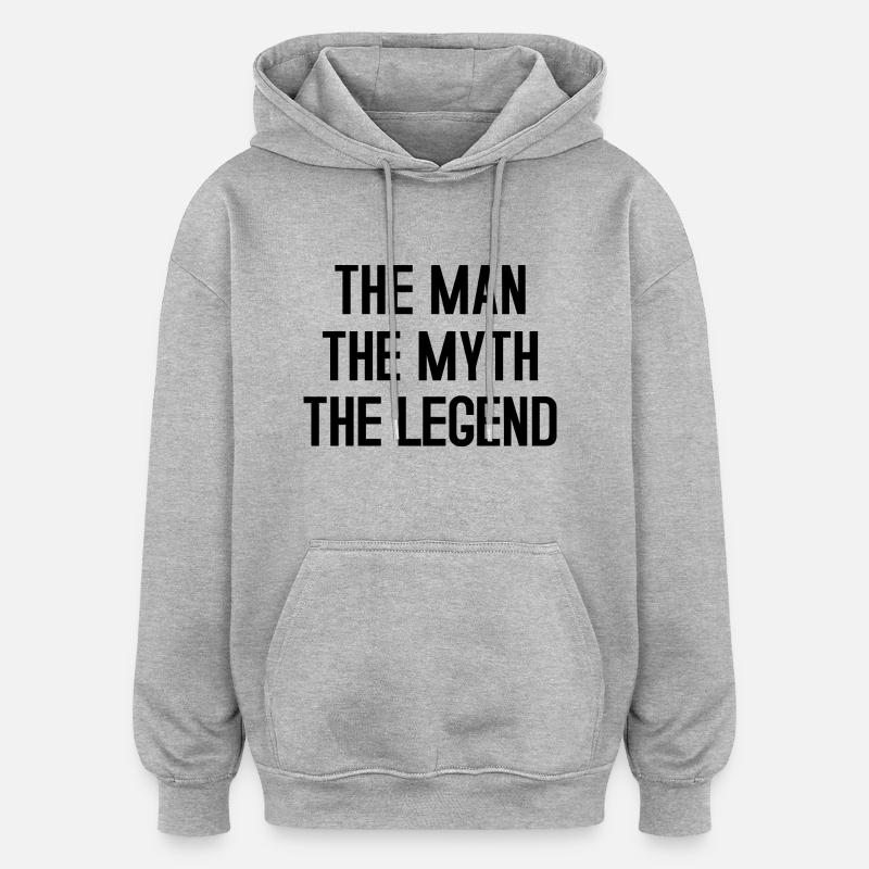 MAN MYTH LEGEND - Sweat à capuche oversize unisexe - gris chiné