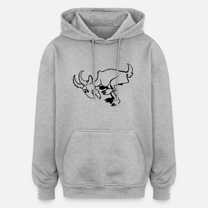 Ziegenbock - Oversized Unisex Hoodie - Grau meliert