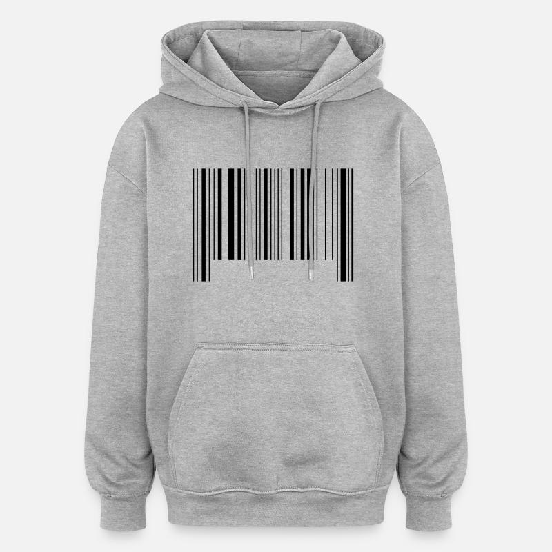 barcode - Oversized Unisex Hoodie - Grau meliert