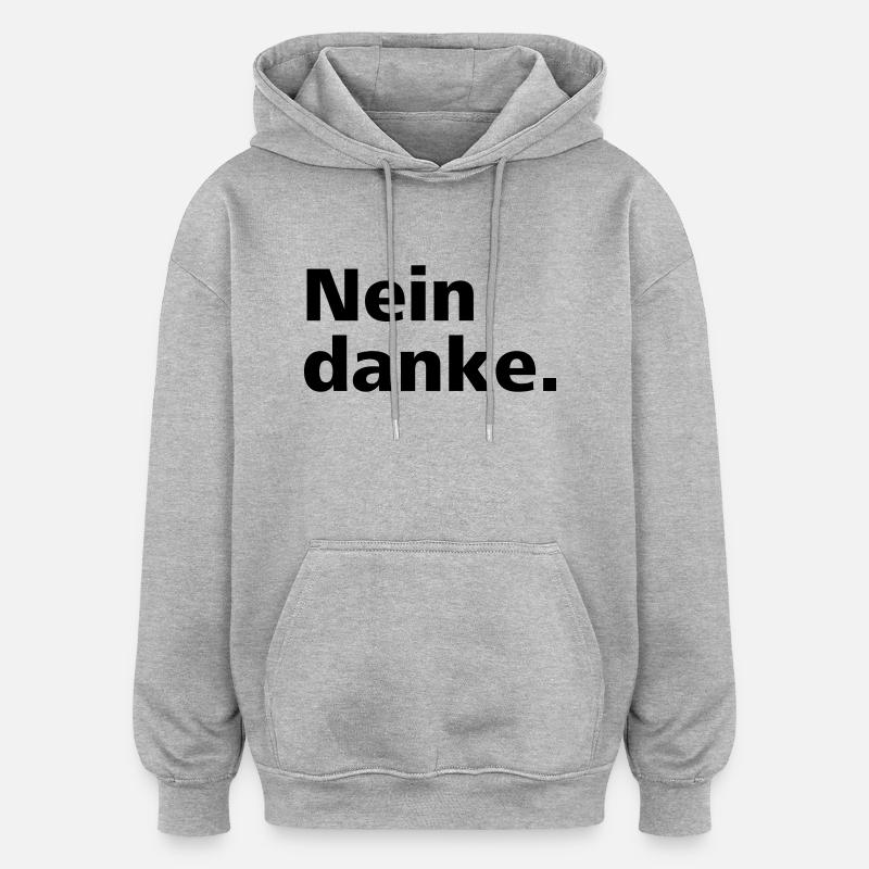 Non merci. - Sweat à capuche oversize unisexe - gris chiné