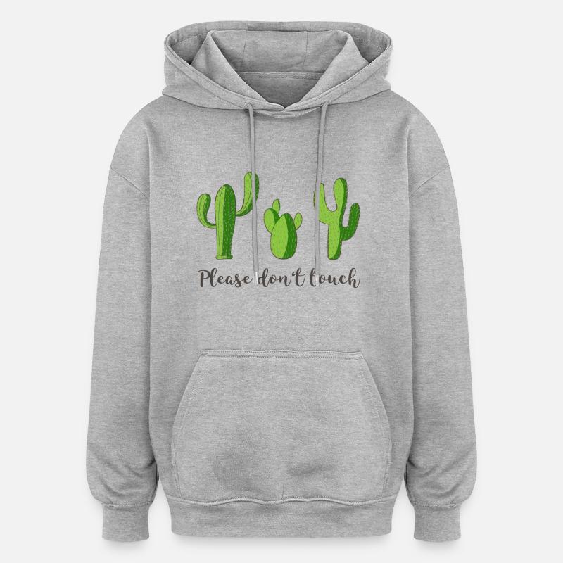 Cactus - Sweat à capuche oversize unisexe - gris chiné