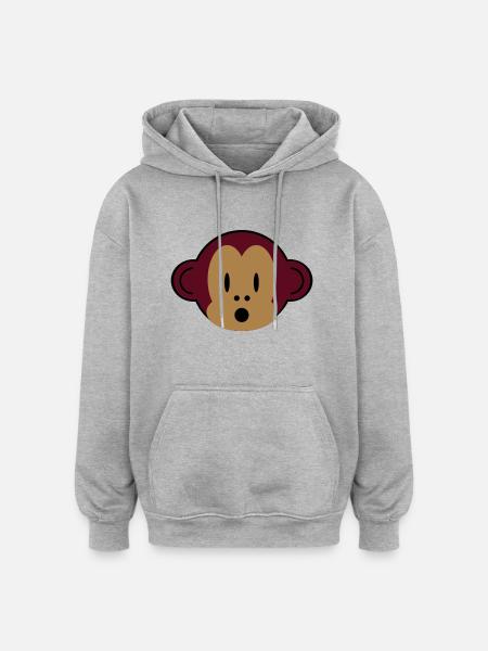 affe monkey - Oversized Unisex Hoodie - Grau meliert