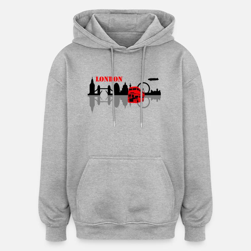 london skyline - Oversized Unisex Hoodie - heather grey