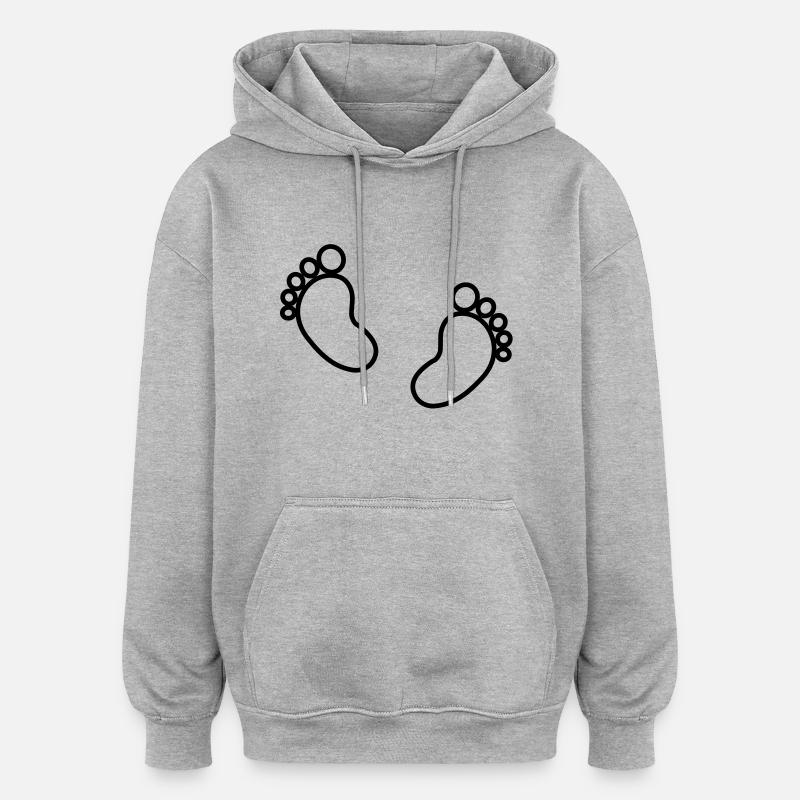 Bébé pieds - Sweat à capuche oversize unisexe - gris chiné