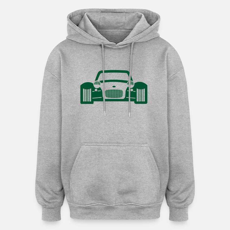 voiture de course - Sweat à capuche oversize unisexe - gris chiné