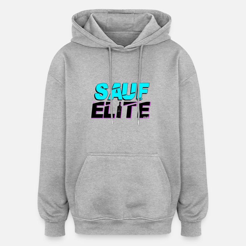 SAUF ELITE - Oversized Unisex Hoodie - Grau meliert