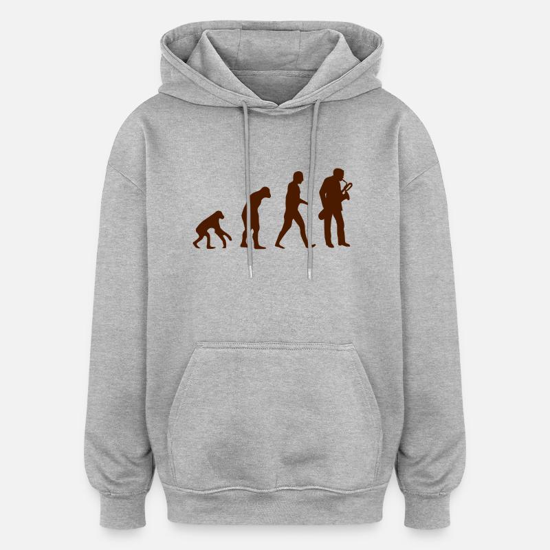 evobaritonsax - Sweat à capuche oversize unisexe - gris chiné