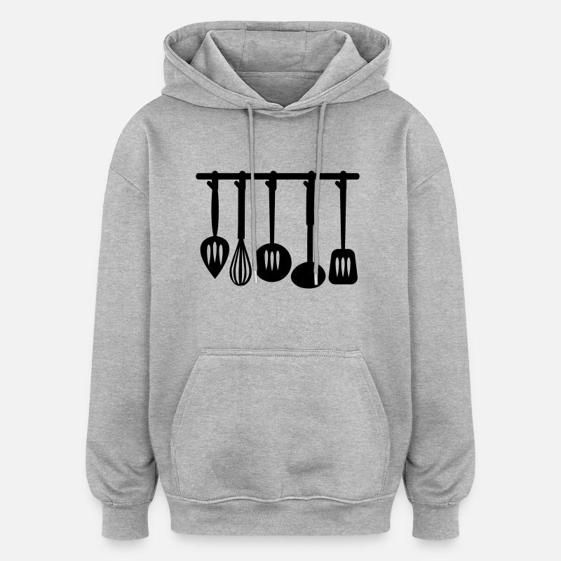 Couverts de cuisine - Sweat à capuche oversize unisexe - gris chiné