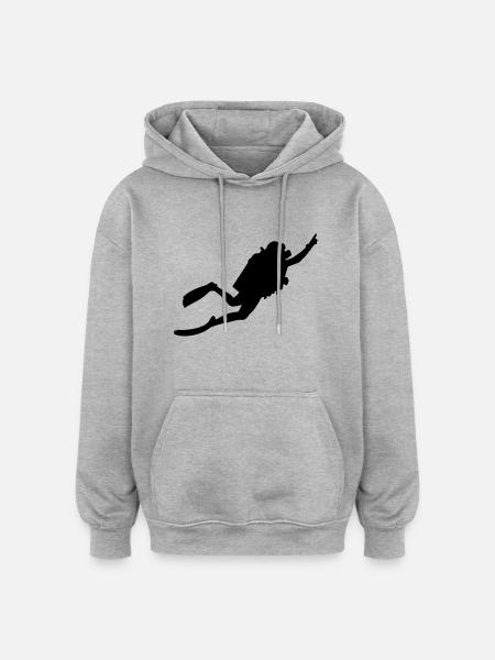 diver - Oversized Unisex Hoodie - heather grey