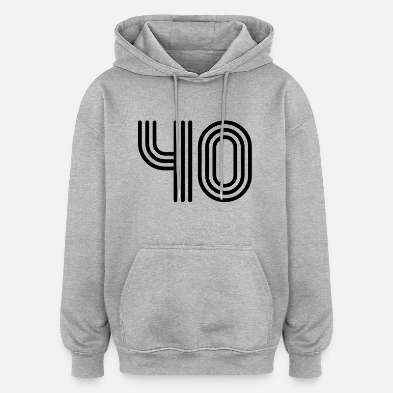 40 quarante quarante - Sweat à capuche oversize unisexe - gris chiné