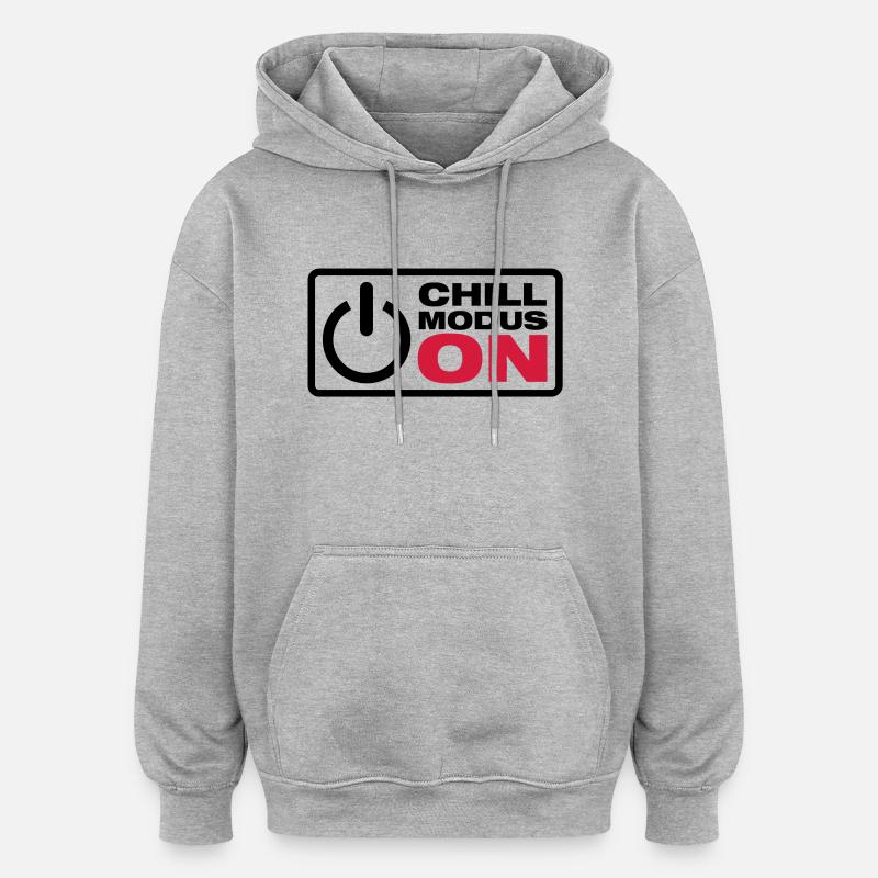 Chill Modus - ON - Oversized Unisex Hoodie - Grau meliert