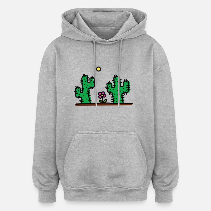 cactus - Sweat à capuche oversize unisexe - gris chiné
