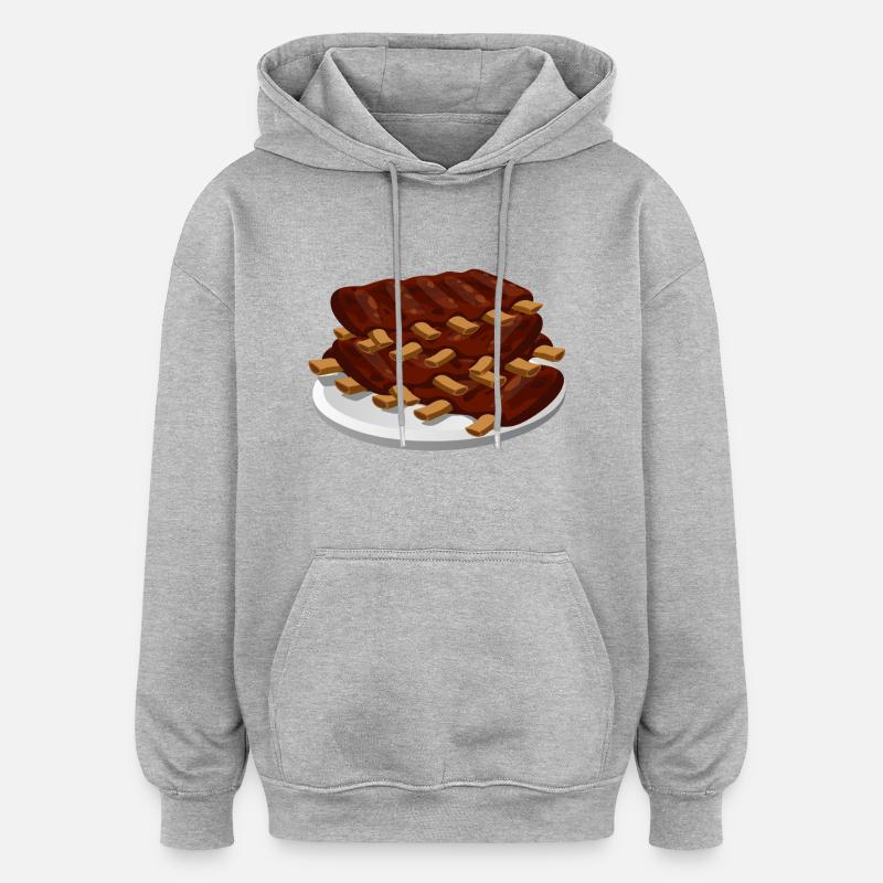 nervures de rechange - Sweat à capuche oversize unisexe - gris chiné