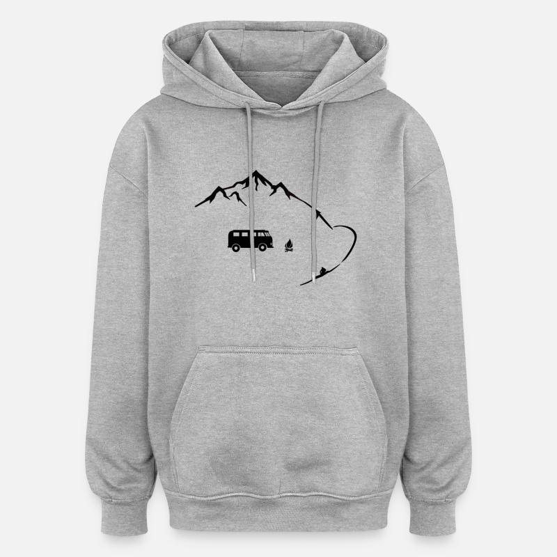 vie Surfer - Sweat à capuche oversize unisexe - gris chiné