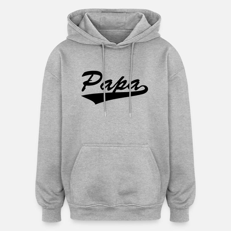 Papa - Sweat à capuche oversize unisexe - gris chiné