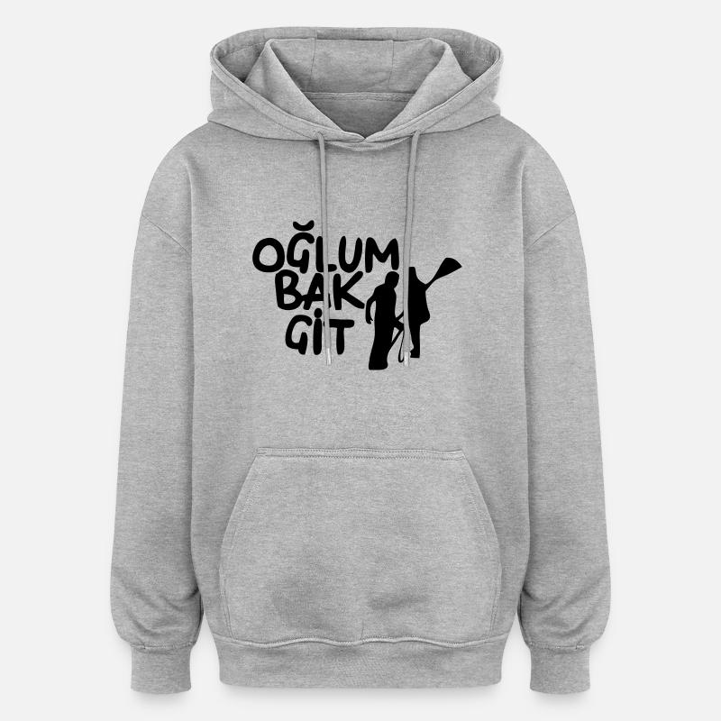Oglum bak git - Oversized Unisex Hoodie - Grau meliert