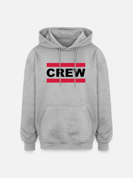 crew - Oversized Unisex Hoodie - heather grey