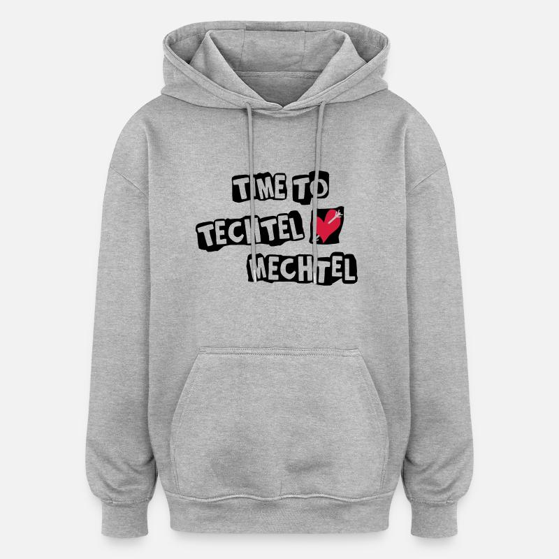 Le temps de jeter - Sweat à capuche oversize unisexe - gris chiné